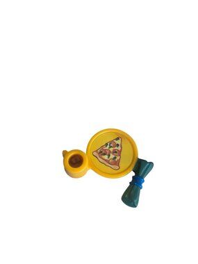 FP Inc 1999 Pizza Doll Accessory Yellow Food Charm Toy Vintage Small